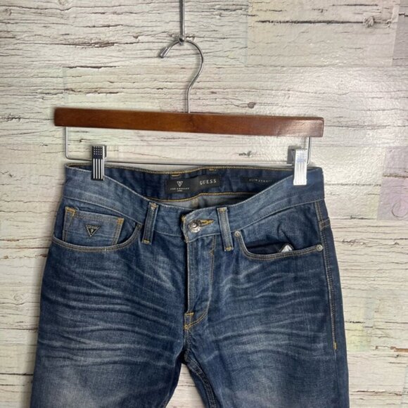 Guess Men's Slim Straight jeans Blue Denim Size size 29 - Picture 3 of 9